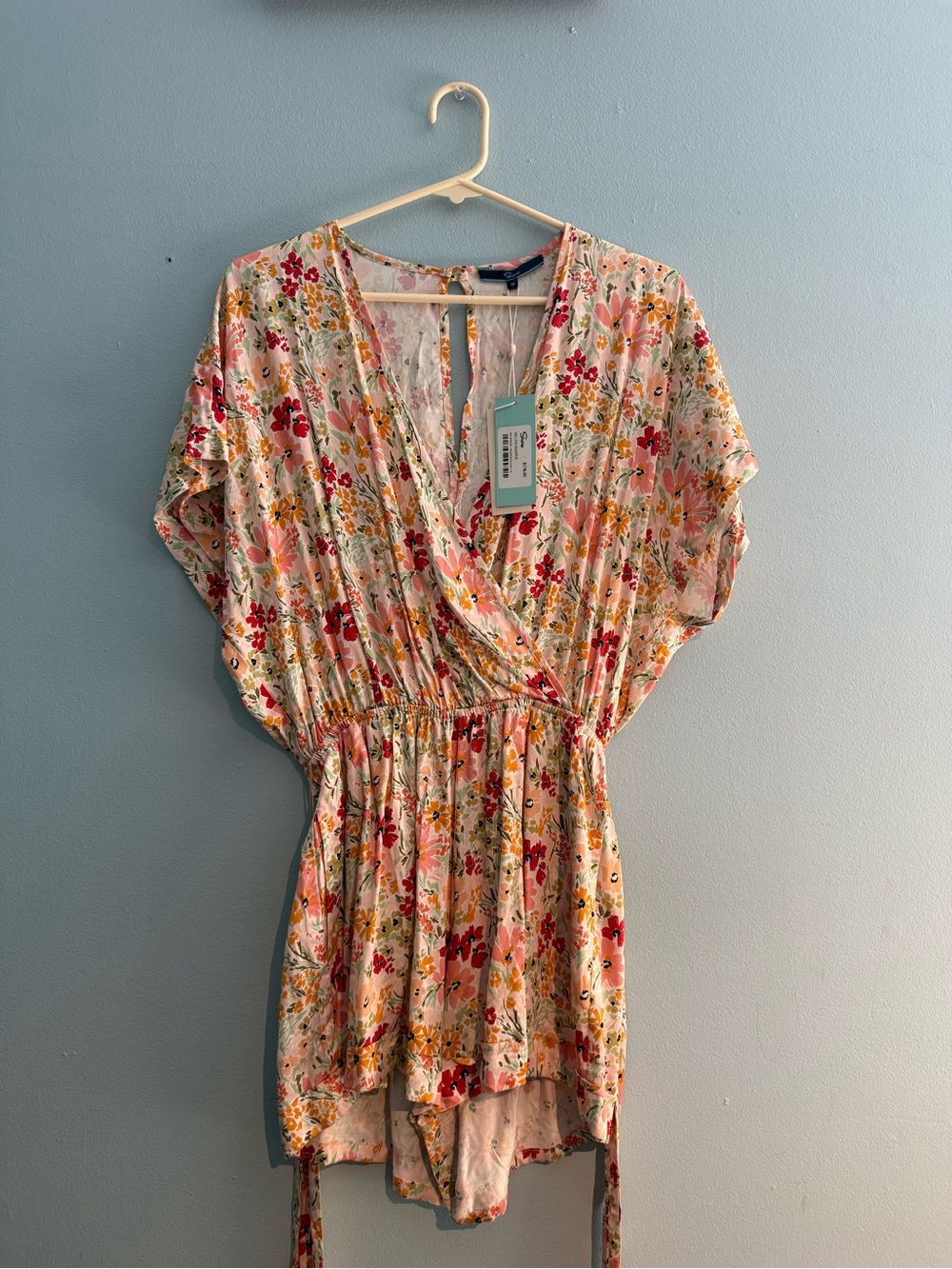 Floral Wrap Romper in Multicolor